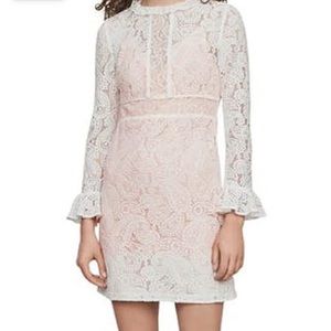 Maje White Women's Rilene Paisley Long Sleeve Guipure Lace Mini Dress, 36